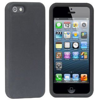 Solid Color Silicone Gel Case Cover for Apple iPhone 5 5th Gen (Black) 