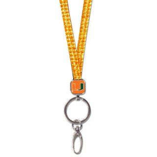 University of Miami Florida Crystal Bling Lanyard  Sports Fan Keychains  Sports & Outdoors