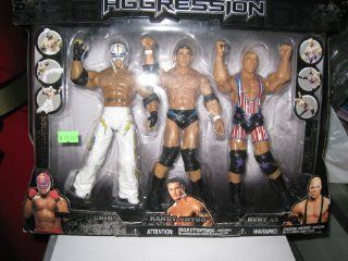 WWE DELUXE AGGRESSION EXCLUSIVE KB  REY MYSTERIO/RANDY ORTON/KURT ANGLE Toys & Games