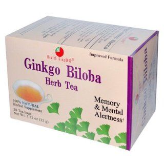 Health King Ginkgo Biloba Herb Tea   20 Tea Bags  Grocery & Gourmet Food