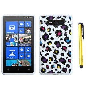 Soft Skin Case Fits Nokia 820 Lumia Jagged Colorful Leopard Candy Skin + A Gold Color Stylus/Pen AT&T Cell Phones & Accessories