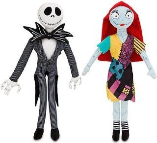 The Nightmare Before Christmas Disney JACK SKELLINGTON & SALLY Set of 20" Plush Figure Dolls Toys & Games