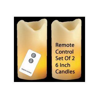 Set of 2 Remote Control Flameless Candles 3 x 6 Inch With Timer   Pillars
