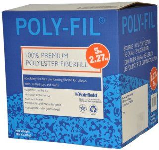 Fairfield Poly Fil Premium Polyester Fiber, White, 1 Box, 5 Pound