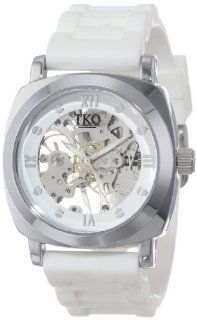 TKO ORLOGI Women's TK627WT White Rubber Mechanical Skeleton Watch Watches