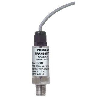 Dwyer Industrial pressure transmitter, 628 10 GH P1 E1 S1, range 0 100 psig, NEMA 4X w/3 ft cable gland, IP66