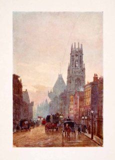 1905 Print Marshall London England Fleet Street Dunstan West Church Guild Horse   Original Color Print  