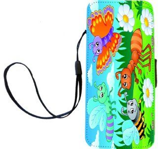 Rikki KnightTM Meadow With Various Bugs PU Leather Wallet Type Flip Case with Magnetic Flap and Wristlet for Apple iPhone 5 &5s Cell Phones & Accessories