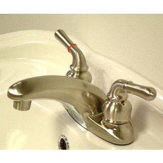 Magellan Centerset Bathroom Faucet with Double Lever Handles Finish Satin Nickel, Drain Without Pop Up Drain   Touch On Bathroom Sink Faucets  