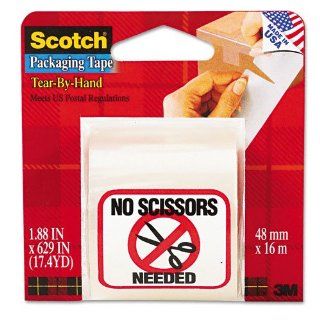 Scotch  Tear By Hand Packaging Tape, 1.88" x 629", 1 1/2" Core, Clear    Sold as 2 Packs of   1   /   Total of 2 Each 