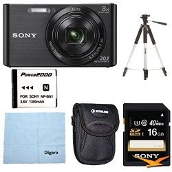 Sony DSC W800 Point and Shoot Digital Still Camera Black Kit