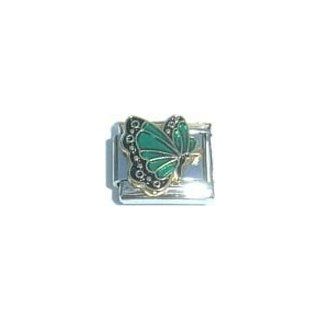 Clearly Charming May Emerald Color Butterfly Birthstone Insect Animal Italian Charm Italian Style Single Charms Jewelry
