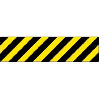NMC WFS630 Walk On Floor Sign with Black/Yellow Stripe, 24" Length x 6" Height, Pressure Sensitive Vinyl Industrial Warning Signs