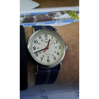 Timex Unisex T2N654 Weekender Watch with Blue and Gray Nylon Strap Timex Watches