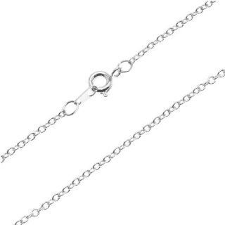 Silver Plated Fine Cable Chain Necklace   2x1.8mm Links 18 Inches Long