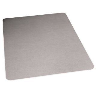 Aleco Design Series Chair Mat   60X46   For Hard Floors   Laminate Brushed Steel   Laminate Brushed Steel   48x36