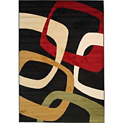 Squares Contemporary Multi Area Rug (67 X 93)