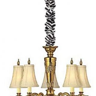 Chandelier Wire and Chain Cord Cover Fabric Chandelier Zebra Print Wrap   Zebra Lamp Shade  