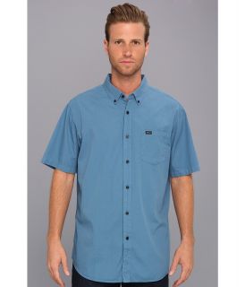 RVCA Revival S/S Woven Mens Short Sleeve Button Up (Blue)