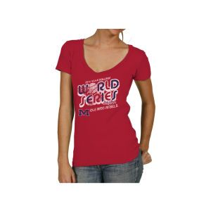 Mississippi Rebels NCAA College World Series Womens Bubble V Neck T Shirt