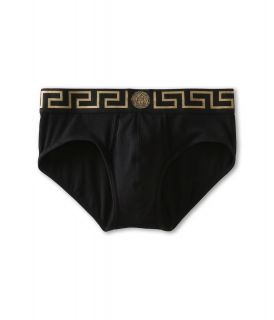 Versace Iconic Brief with Black Gold Band Mens Underwear (Black)