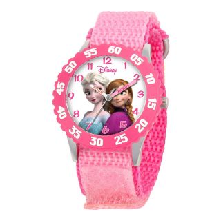 Disney Frozen Anna & Elsa Time Teacher Kids Pink Strap Watch, Girls
