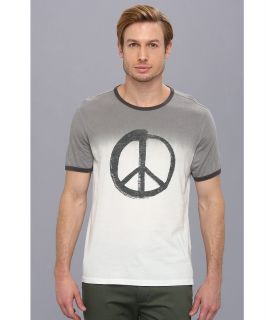 John Varvatos Star U.S.A. Dip Dye Peace Sign Tee Mens T Shirt (White)