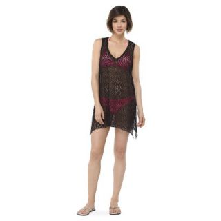 Womens Crochet Swim Coverup Dress  Black S