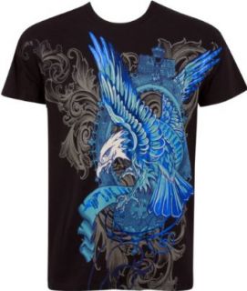 Sakkas Metallic Blue Eagle Short Sleeve Crew Neck Cotton Mens Fashion T Shirt at  Mens Clothing store