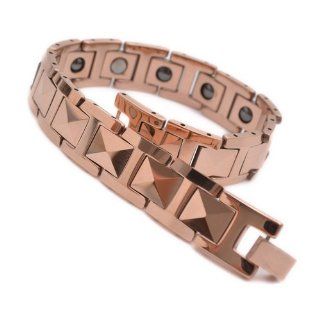 K Mega Jewelry 12mm Copper Tungsten Magnetic Hematite Mens Bracelet 8" B662 Jewelry