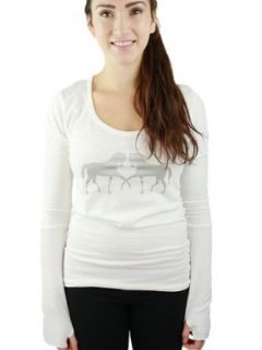Yogacolors Women's Rib Sleeve Equestrian T Shirt Fashion T Shirts