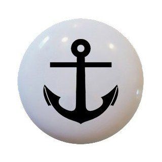 Nautical Anchor Ceramic Knobs Kitchen Drawer Cabinet Vanity Closet Pulls 637   Cabinet And Furniture Knobs
