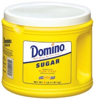 Domino Sugar, Granulated, 64 Ounce Canisters (Pack of 6)  Granulated White Sugar  Grocery & Gourmet Food