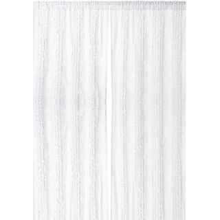 Cottage Home White Ruffled Luxury 96 inch Curtain Panel White Size 42 x 96