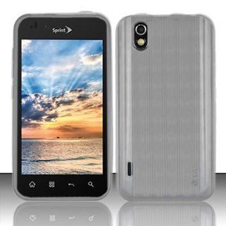 [2in1 Bundle  TPU + Screen Protector Film] Premium High Gloss Argyle Clear Color Flexible TPU Skin Cover for LG Marquee LS855 / Optimus Black (Sprint) Cell Phones & Accessories