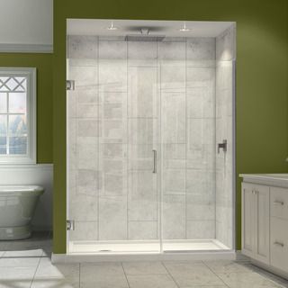 Dreamline Unidoor Plus 72 In. H X 49   50 In. W Frameless Hinged Shower Door, Clear Glass