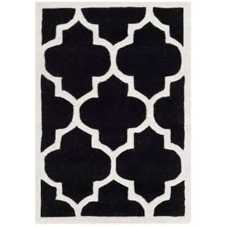Safavieh Handmade Moroccan Chatham Black/ Ivory Wool Rug (23 X 5)