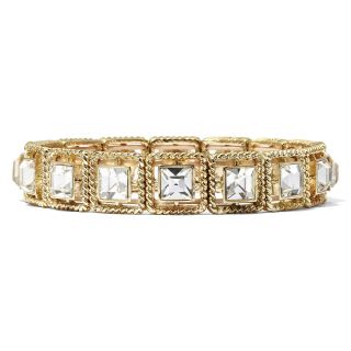 MONET JEWELRY Monet Hip to be Square Stretch Bracelet, Clear
