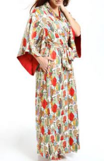 Natori Sleepwear V74046 Dynasty Printed Micro Satin Long Robe
