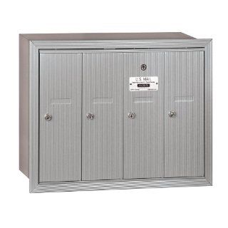 Salsbury Industries 3504ARU Recessed Mounted Vertical Mailbox with 4 Doors and USPS Access, Aluminum   Security Mailboxes  