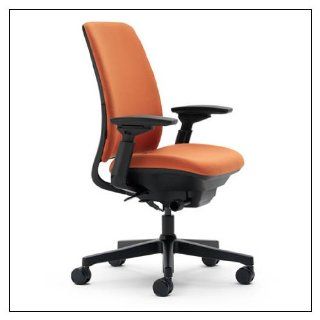 Steelcase Amia(R) Work Chair, color  Orange; base  Black   Adjustable Home Desk Chairs