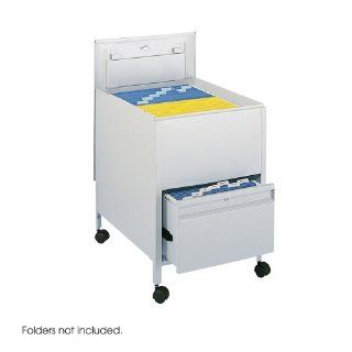 Safco Locking Mobile Tub File With Drawer, Legal Size, 20w x 26d x 28h, Gray  Mobile File Cabinets 