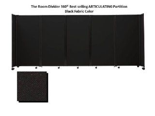 Room Divider 360 Portable Partition, Black Fabric   5' high x 8'6'' long Electronics