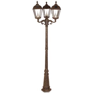 Gama Sonic Gs 98t Weathered Bronze Post Royal 3 light Solar Lamp With 7 Bright white Leds