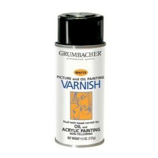 Grumbacher 642 4 1/2 Ounce Picture Varnish for Oil and Acrylic Paint, Matte Spray Can