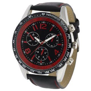 Geneva Men's Chronograph style Genuine Leather Watch GP Designs Watches