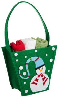 DII Winter Snowman Kitchen Felt Handled Bag with 3 Dishtowels Gift Set   Gift Baskets