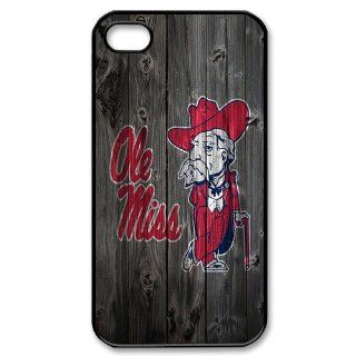 popularshow Ole Miss Rebels ncaa wood logo for Apple Iphone 4 4S Durable Plastic Cover Case Cell Phones & Accessories