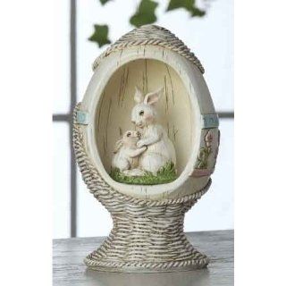 4 Woodland Inspirations LED Lighted Bunnies in Easter Egg Pedestal Decorations   Seasonal Decor