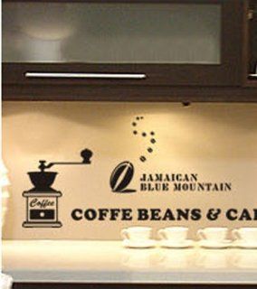 Newsee Decals Coffee Beans & Cafe mural decor Stickers removable Decal home d��cor Large Commercial Food Service Equipment Kitchen & Dining